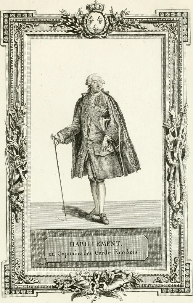 An illustration from Sacre et couronnement de Louis XVI roi de France et de Navarre à Rheims, le 11 juin 1775 : précédé de Recherches sur le sacre des rois de France, depuis Clovis jusqu'a Louis XV : et suivi d'un Journal historique de ce qui s'est passé a cette auguste cérémonie : enrichi d'un très-grand nombre de figures en taille-douce, gravées par le sieur Patas, avec leurs explications, 1775, leaf 334