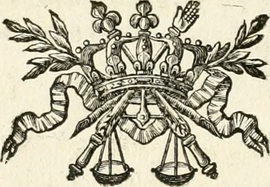 An illustration from Sacre et couronnement de Louis XVI roi de France et de Navarre à Rheims, le 11 juin 1775 : précédé de Recherches sur le sacre des rois de France, depuis Clovis jusqu'a Louis XV : et suivi d'un Journal historique de ce qui s'est passé a cette auguste cérémonie : enrichi d'un très-grand nombre de figures en taille-douce, gravées par le sieur Patas, avec leurs explications, 1775, leaf 35