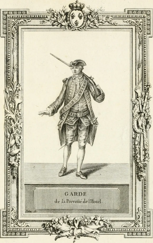 An illustration from Sacre et couronnement de Louis XVI roi de France et de Navarre à Rheims, le 11 juin 1775 : précédé de Recherches sur le sacre des rois de France, depuis Clovis jusqu'a Louis XV : et suivi d'un Journal historique de ce qui s'est passé a cette auguste cérémonie : enrichi d'un très-grand nombre de figures en taille-douce, gravées par le sieur Patas, avec leurs explications, 1775, leaf 392