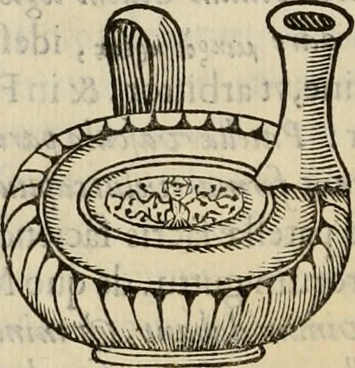 An illustration from Sacrorum elaeochrismaton myrothecium sacroprophanum : in quo ex antiquis Graecis at Latinis scriptoribus quidquid ad nomina, antiquitatem, vsum & abusum oleorum & vnguentorum ex sacris habetur litteris dilucidè explicatur, 1625, leaf 455