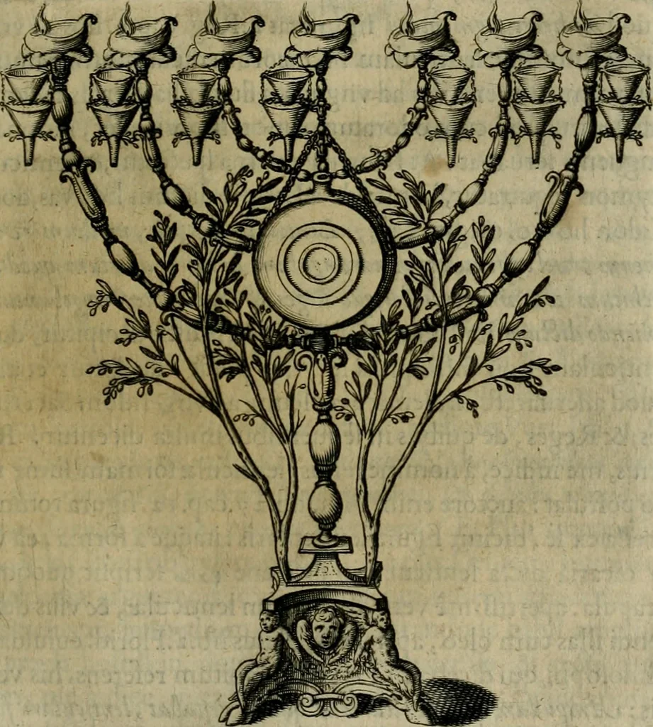 An illustration from Sacrorum elaeochrismaton myrothecium sacroprophanum : in quo ex antiquis Graecis at Latinis scriptoribus quidquid ad nomina, antiquitatem, vsum & abusum oleorum & vnguentorum ex sacris habetur litteris dilucidè explicatur, 1625, leaf 144
