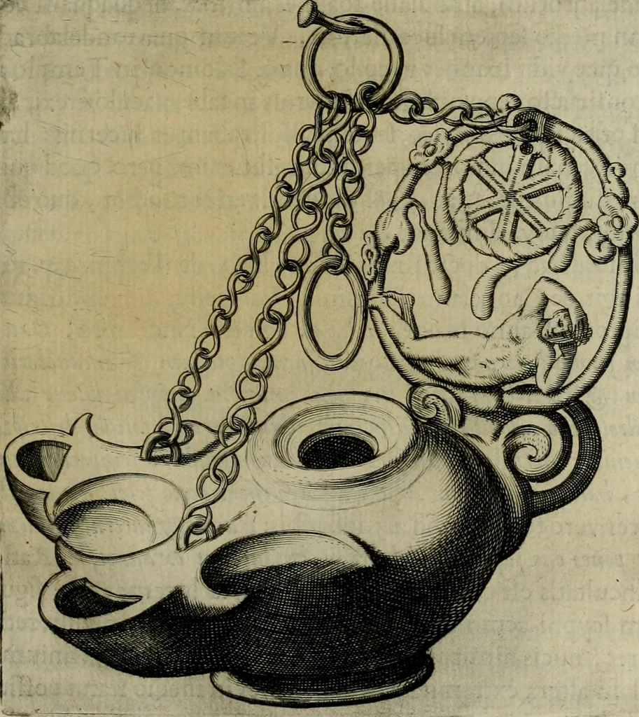 An illustration from Sacrorum elaeochrismaton myrothecium sacroprophanum : in quo ex antiquis Graecis at Latinis scriptoribus quidquid ad nomina, antiquitatem, vsum & abusum oleorum & vnguentorum ex sacris habetur litteris dilucidè explicatur, 1625, leaf 84