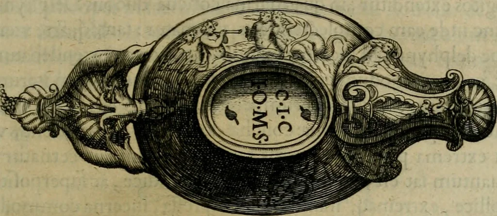 An illustration from Sacrorum elaeochrismaton myrothecium sacroprophanum : in quo ex antiquis Graecis at Latinis scriptoribus quidquid ad nomina, antiquitatem, vsum & abusum oleorum & vnguentorum ex sacris habetur litteris dilucidè explicatur, 1625, leaf 94