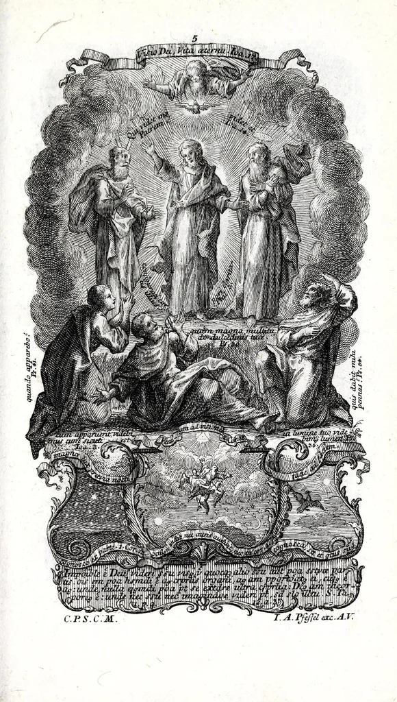 An illustration from Sacrosancta theologia universa : sacris bibliorum figuris illustrata, symbolis adumbrata, assertis scholasticis, dogmaticis, moralibus elucidata, iconismis aeneis exhibita : ..., 1738, leaf 133