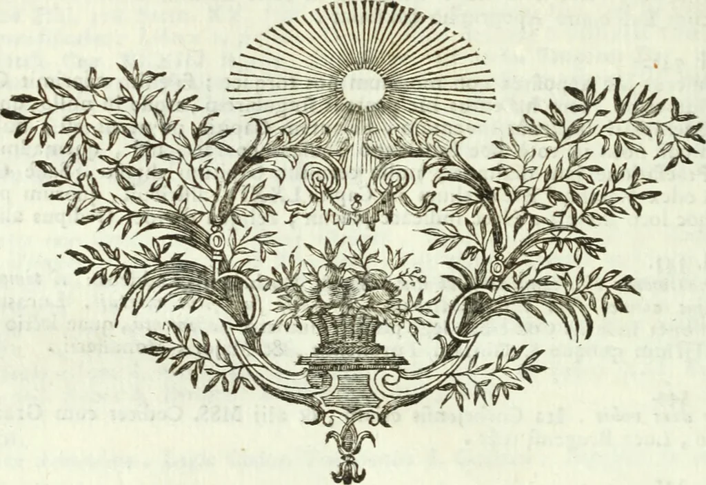 An illustration from Sacrosanctus Evangeliorum codex S. Eusebii Magni, episcopi et martyris, manu exaratus, ex autographo Basilicae vercellensis, ad unguem exhibitus, nunc primum in lucem prodit, opera et studio Joannis Andreae Irici Tridinensis, Collegii Ambrosiani Doctoris, cum ejusdem praefatione, notis, & concordantibus aliorum codicum, & ss. pp. lectionibus, 1748, leaf 357