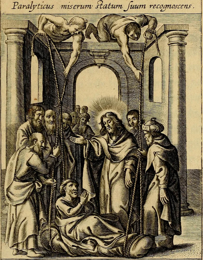 An illustration from Sacrum Oratorium piarum imaginum Immaculatae Mariae et animae creatae ac baptismo, poenitentia, et eucharistia innouatae : ars noua bene viuendi et moriendi, sacris piarum imaginum emblematis figurata & illustrata, 1634, leaf 276