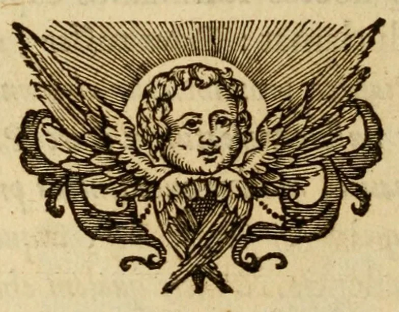An illustration from Sacrvm oratorivm piarvm imaginvm immacvlatae Mariae et animae creatae : ac baptismo, poenitentia, et evcharistia innovatae : ars nova bene vivendi et moriende, sacris piarum imaginum emblematis figurata & illustrata, 1634, leaf 34