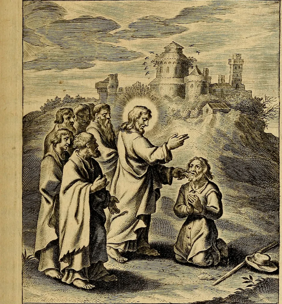 An illustration from Sacrum Oratorium piarum imaginum Immaculatae Mariae et animae creatae ac baptismo, poenitentia, et eucharistia innouatae : ars noua bene viuendi et moriendi, sacris piarum imaginum emblematis figurata & illustrata, 1634, leaf 432