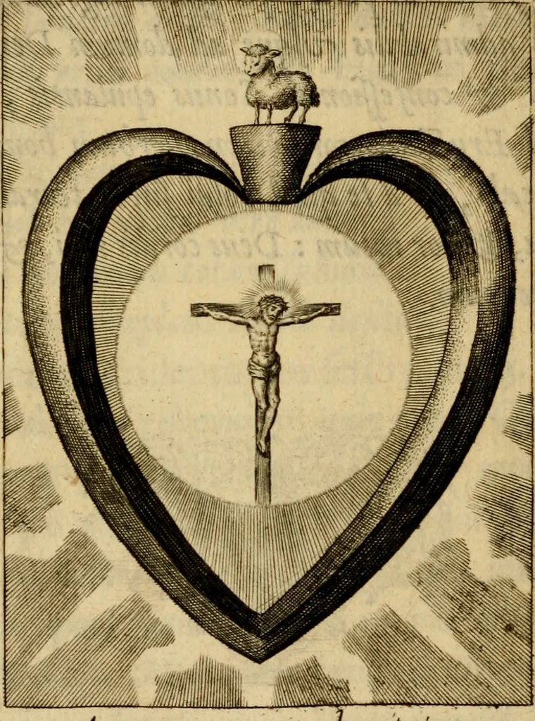 An illustration from Sacrum Oratorium piarum imaginum Immaculatae Mariae et animae creatae ac baptismo, poenitentia, et eucharistia innouatae : ars noua bene viuendi et moriendi, sacris piarum imaginum emblematis figurata & illustrata, 1634, leaf 735
