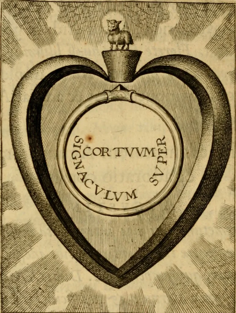 An illustration from Sacrum Oratorium piarum imaginum Immaculatae Mariae et animae creatae ac baptismo, poenitentia, et eucharistia innouatae : ars noua bene viuendi et moriendi, sacris piarum imaginum emblematis figurata & illustrata, 1634, leaf 751