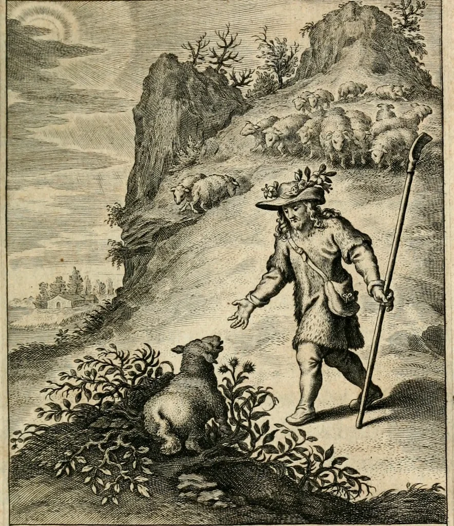 An illustration from Sacrvm oratorivm piarvm imaginvm immacvlatae Mariae et animae creatae : ac baptismo, poenitentia, et evcharistia innovatae : ars nova bene vivendi et moriende, sacris piarum imaginum emblematis figurata & illustrata, 1634, leaf 238