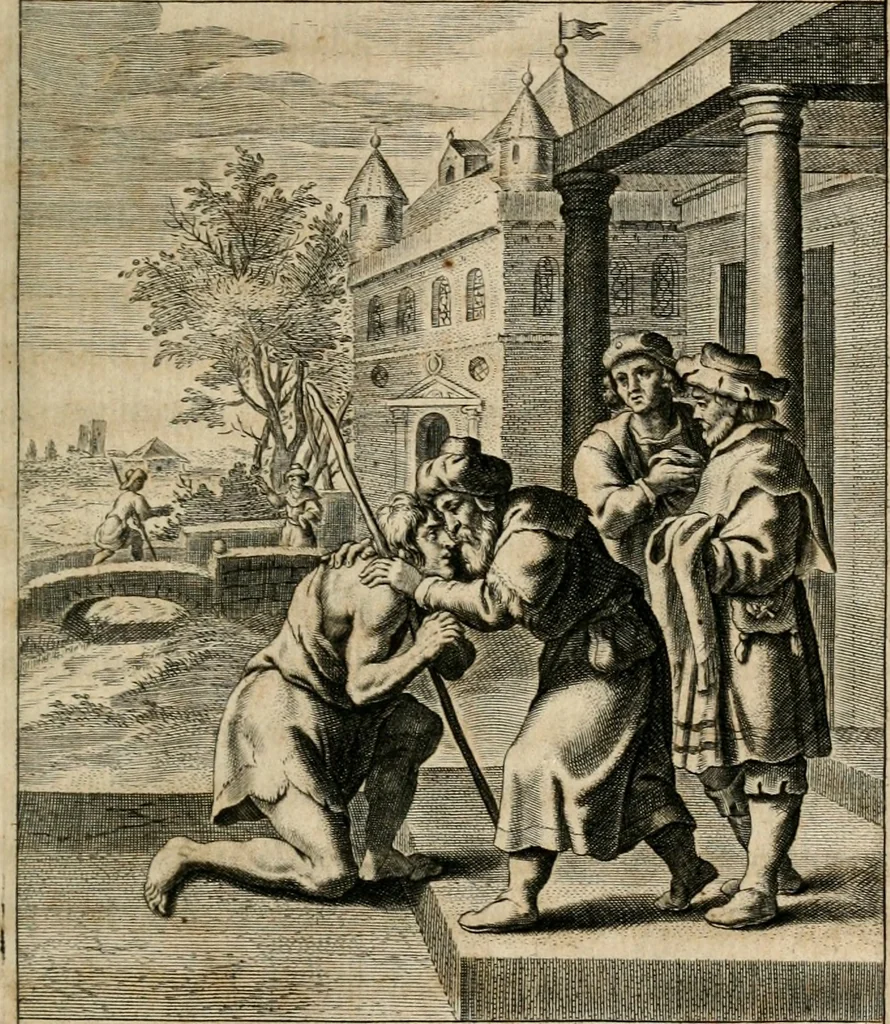 An illustration from Sacrvm oratorivm piarvm imaginvm immacvlatae Mariae et animae creatae : ac baptismo, poenitentia, et evcharistia innovatae : ars nova bene vivendi et moriende, sacris piarum imaginum emblematis figurata & illustrata, 1634, leaf 290