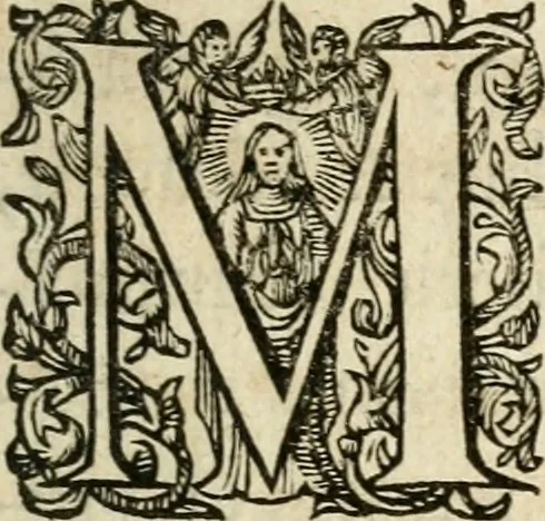An illustration from Sacrvm oratorivm piarvm imaginvm immacvlatae Mariae et animae creatae : ac baptismo, poenitentia, et evcharistia innovatae : ars nova bene vivendi et moriende, sacris piarum imaginum emblematis figurata & illustrata, 1634, leaf 30
