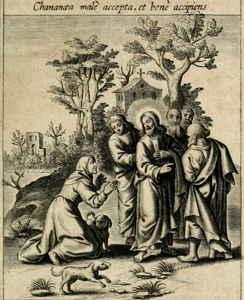An illustration from Sacrvm oratorivm piarvm imaginvm immacvlatae Mariae et animae creatae : ac baptismo, poenitentia, et evcharistia innovatae : ars nova bene vivendi et moriende, sacris piarum imaginum emblematis figurata & illustrata, 1634, leaf 378