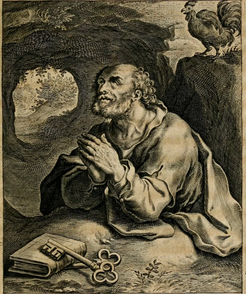 An illustration from Sacrvm oratorivm piarvm imaginvm immacvlatae Mariae et animae creatae : ac baptismo, poenitentia, et evcharistia innovatae : ars nova bene vivendi et moriende, sacris piarum imaginum emblematis figurata & illustrata, 1634, leaf 448
