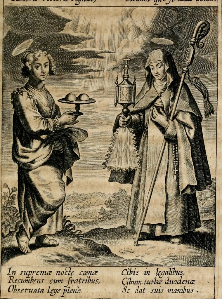 An illustration from Sacrvm oratorivm piarvm imaginvm immacvlatae Mariae et animae creatae : ac baptismo, poenitentia, et evcharistia innovatae : ars nova bene vivendi et moriende, sacris piarum imaginum emblematis figurata & illustrata, 1634, leaf 570