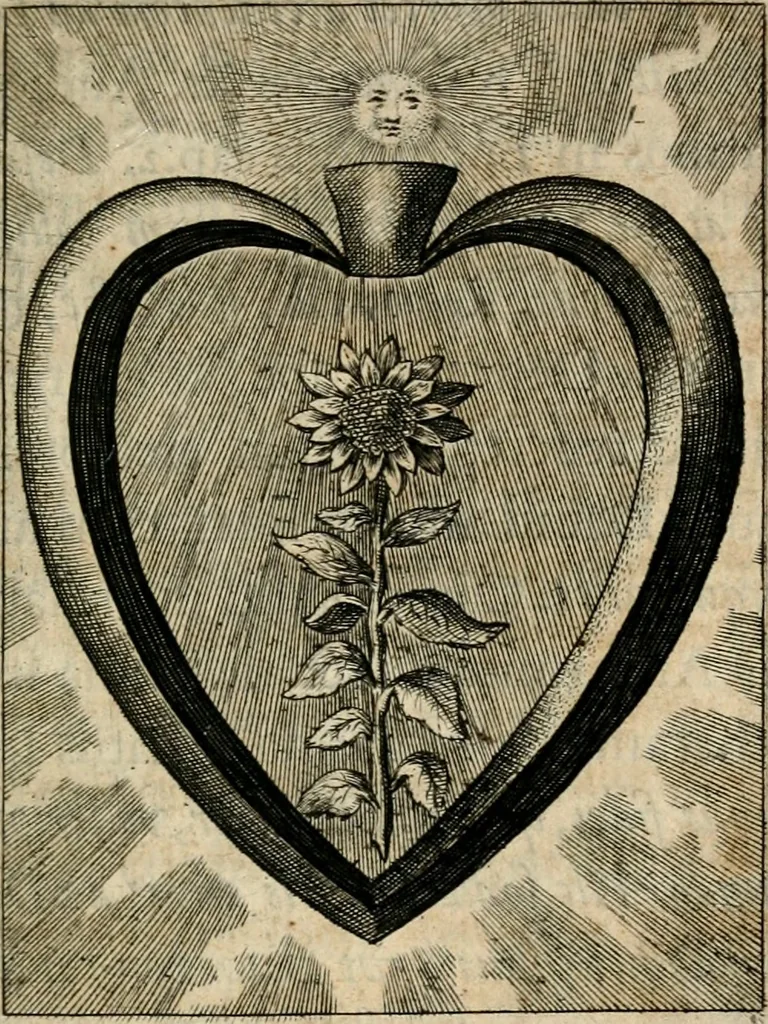 An illustration from Sacrvm oratorivm piarvm imaginvm immacvlatae Mariae et animae creatae : ac baptismo, poenitentia, et evcharistia innovatae : ars nova bene vivendi et moriende, sacris piarum imaginum emblematis figurata & illustrata, 1634, leaf 712