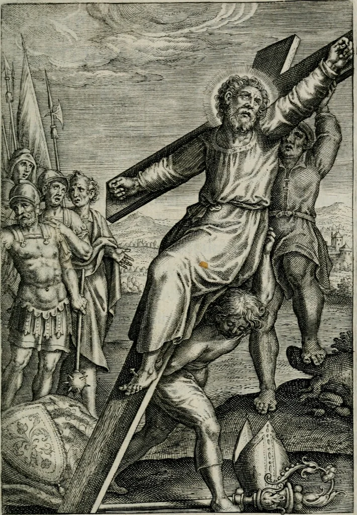An illustration from Sacrvm sanctvarivm crvcis et patientiae crvcifixorvm et crvciferorvm, emblematicis imaginibvs laborantivm et aegrotantivm ornatvm: artifices gloriosi novae artis bene vivendi et moriendi, 1634, leaf 116