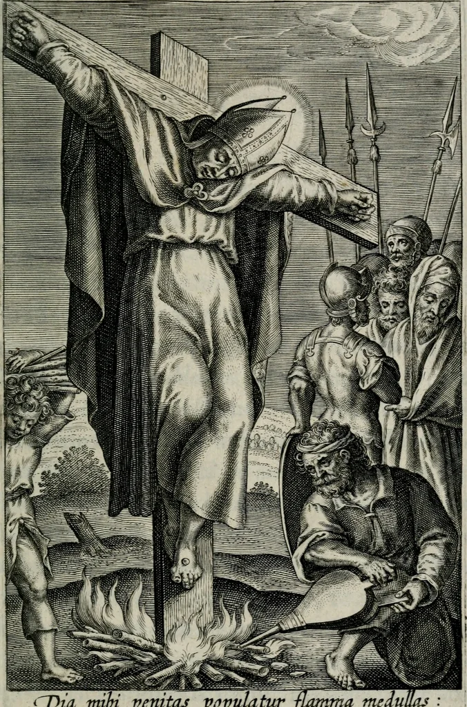 An illustration from Sacrvm sanctvarivm crvcis et patientiae crvcifixorvm et crvciferorvm, emblematicis imaginibvs laborantivm et aegrotantivm ornatvm: artifices gloriosi novae artis bene vivendi et moriendi, 1634, leaf 124