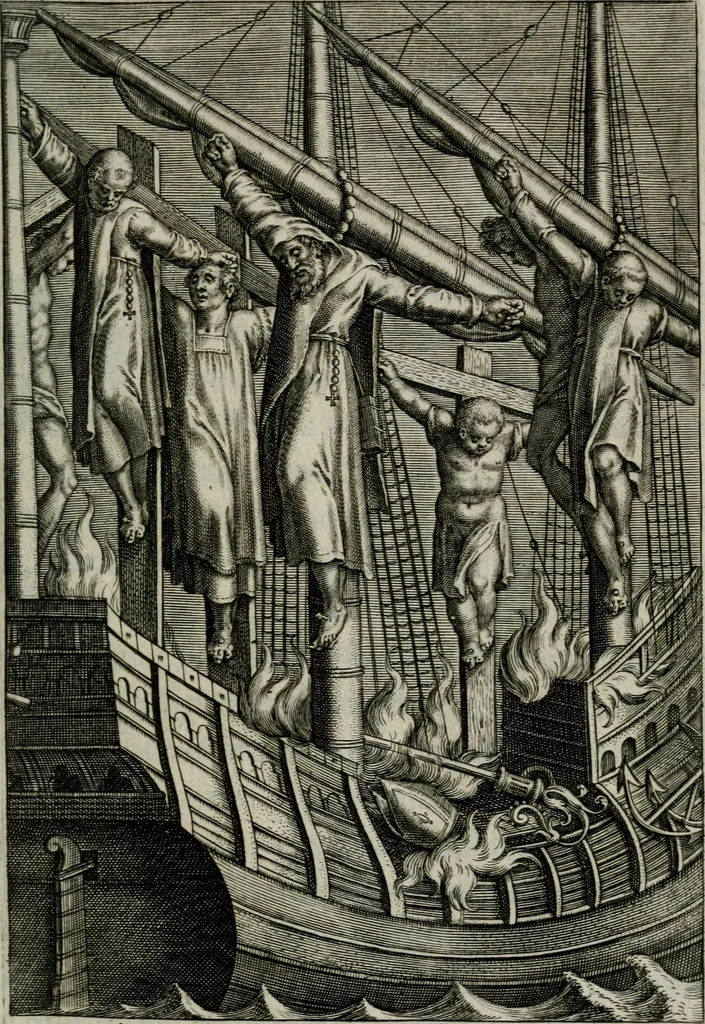 An illustration from Sacrvm sanctvarivm crvcis et patientiae crvcifixorvm et crvciferorvm, emblematicis imaginibvs laborantivm et aegrotantivm ornatvm: artifices gloriosi novae artis bene vivendi et moriendi, 1634, leaf 152