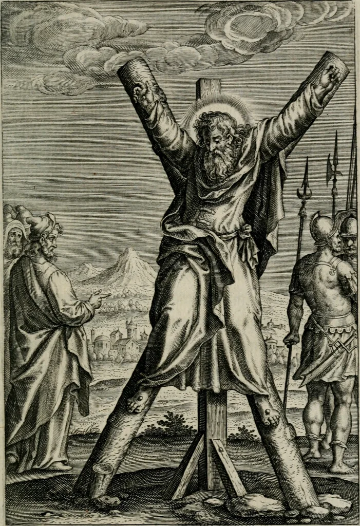 An illustration from Sacrvm sanctvarivm crvcis et patientiae crvcifixorvm et crvciferorvm, emblematicis imaginibvs laborantivm et aegrotantivm ornatvm: artifices gloriosi novae artis bene vivendi et moriendi, 1634, leaf 54