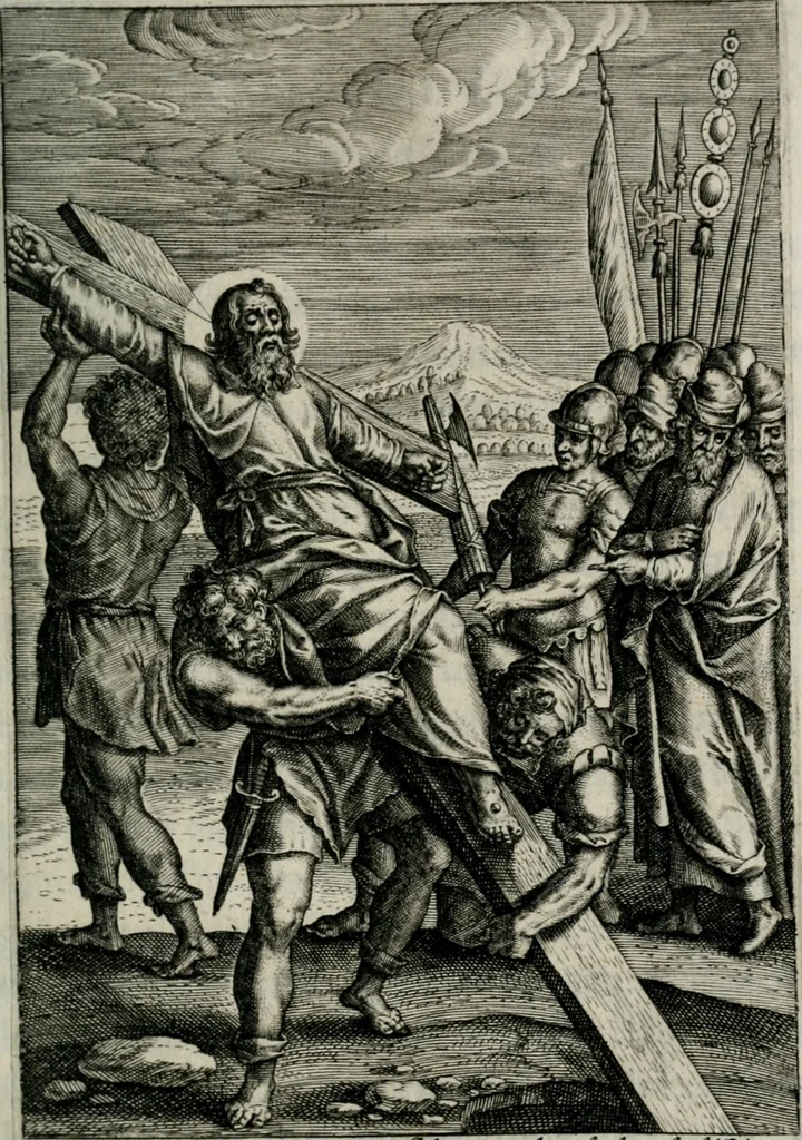 An illustration from Sacrvm sanctvarivm crvcis et patientiae crvcifixorvm et crvciferorvm, emblematicis imaginibvs laborantivm et aegrotantivm ornatvm: artifices gloriosi novae artis bene vivendi et moriendi, 1634, leaf 170