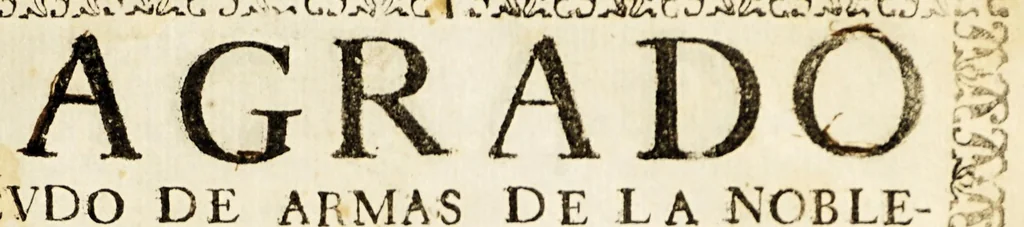 An illustration from Sagrado escudo de armas de la nobleza de Christo, padron de nobles, divisa de caballeros : sermon panegyrico en glorias de la invencion de la cruz, titular fiesta de la nobilissima Archi-cofradia de caballeros de la santa Vera-Cruz de esta ciudad mexicana, sacale a luz su meritissimo actual rector el capitan D. Francisco Ansaldo, y Peralta para que en nombre suyo, y de todos sus generosiisimos [sic] heroes, y capitulares illustres gratame[n]te sea dirigido, y con felicidad dedicado a el excellentissimo señor D. Gaspar de Sandoval, Cerda, Sylva, y Mendoza conde de Galve, gentil hombre de la camara de su magestad comendador de las encomiendas de Salamea, y Ceclavin en la Orden, y Caballeria de Alcantara, alcayde perpetuo de los reales alcaçares, puertas, y puentes de la ciudad de Tolledo, y de el castillo, y torres de Leon; señor de las villas de Tortola, y Zacedon, de el consejo de su magestad, su virrey, lugar-teniente governador, capitan general, y presidente de la Real Audiencia, y chancilleria de esta Nueva-España. A cuya benignidad, y grandeza lo ofrece en humilde obsequio, 1692, leaf 7