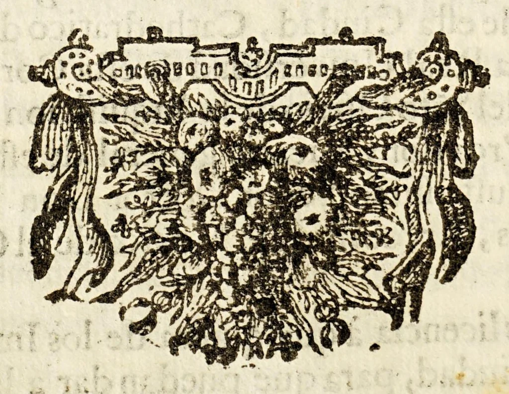 An illustration from Sagrado padron y panegyricos sermones a la memoria debida al sumptuoso magnifico templo, y curiosa basílica del convento de religiosas del glorioso abad San Bernardo, : que edificò en su mayor parte el capitan D. Ioseph de Retes Largache, difu[n]to cavallero del Orden de Santiago, y consumaron en su cabal perfeccion su sobrino don Domingo de Retes, y doña Teresa de Retes y Paz, su hija, en esta dos vezes imperial, y siempre leal ciudad de Mexico, con la pompa funebre de la translacion de sus huessos, que erige en descripcion historica panegyrica,, 1691, leaf 22