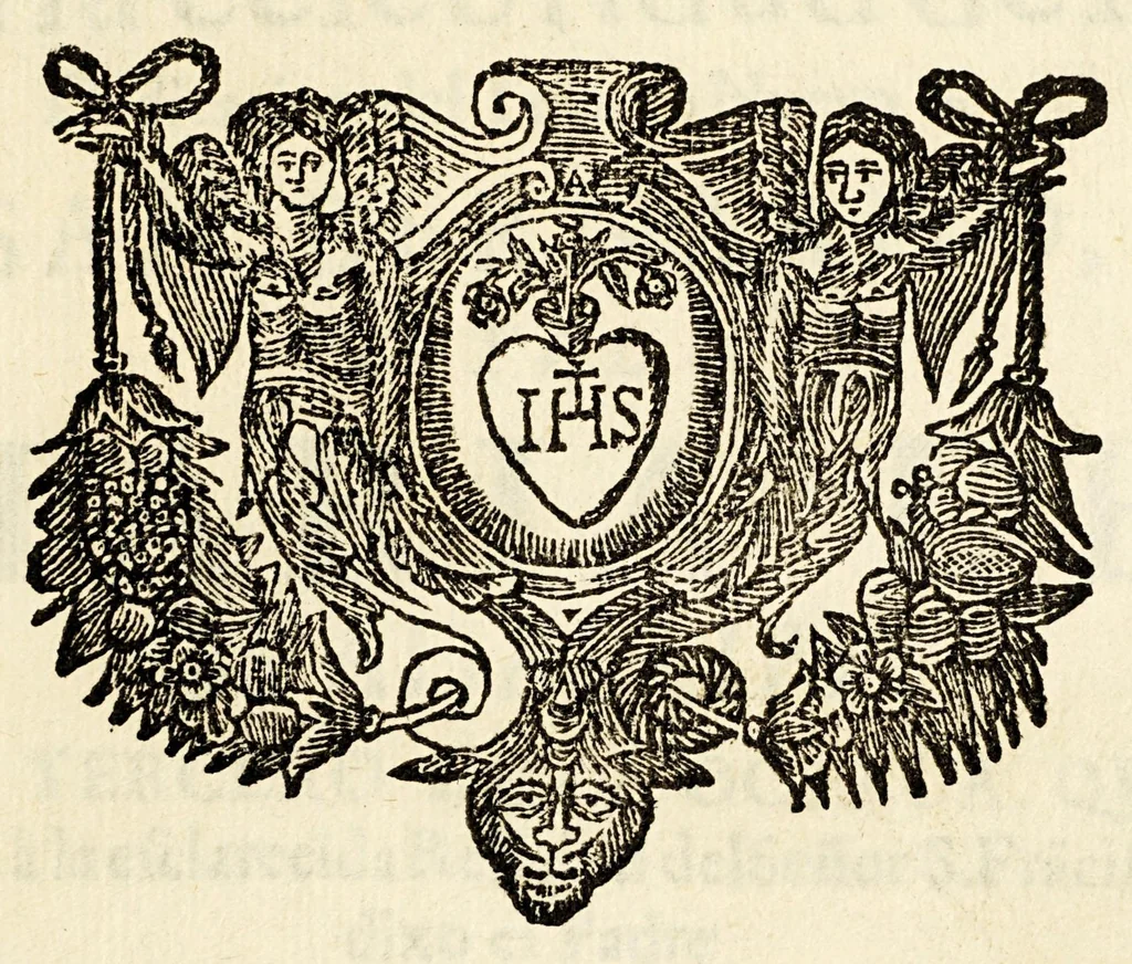 An illustration from Sagrado padron y panegyricos sermones a la memoria debida al sumptuoso magnifico templo, y curiosa basílica del convento de religiosas del glorioso abad San Bernardo, : que edificò en su mayor parte el capitan D. Ioseph de Retes Largache, difu[n]to cavallero del Orden de Santiago, y consumaron en su cabal perfeccion su sobrino don Domingo de Retes, y doña Teresa de Retes y Paz, su hija, en esta dos vezes imperial, y siempre leal ciudad de Mexico, con la pompa funebre de la translacion de sus huessos, que erige en descripcion historica panegyrica,, 1691, leaf 59