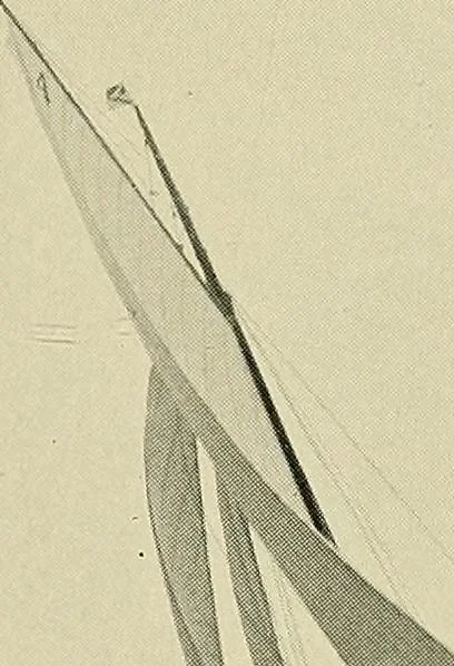 An illustration from The sailing boat, a treatise on sailing boats and small yachts, their varieties of type, sails, rig, etc. With practical directions for sailing and management; also, the one-design and restricted classes, fishing and shooting boats, sailing chariots and ice yachts, foreign and colonial boats, canoes, etc., etc, 1901, leaf 259