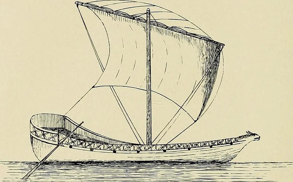 An illustration from The sailing boat, a treatise on sailing boats and small yachts, their varieties of type, sails, rig, etc. With practical directions for sailing and management; also, the one-design and restricted classes, fishing and shooting boats, sailing chariots and ice yachts, foreign and colonial boats, canoes, etc., etc, 1901, leaf 29