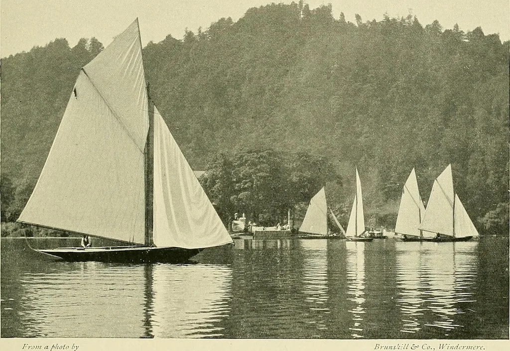 An illustration from The sailing boat, a treatise on sailing boats and small yachts, their varieties of type, sails, rig, etc. With practical directions for sailing and management; also, the one-design and restricted classes, fishing and shooting boats, sailing chariots and ice yachts, foreign and colonial boats, canoes, etc., etc, 1901, leaf 298