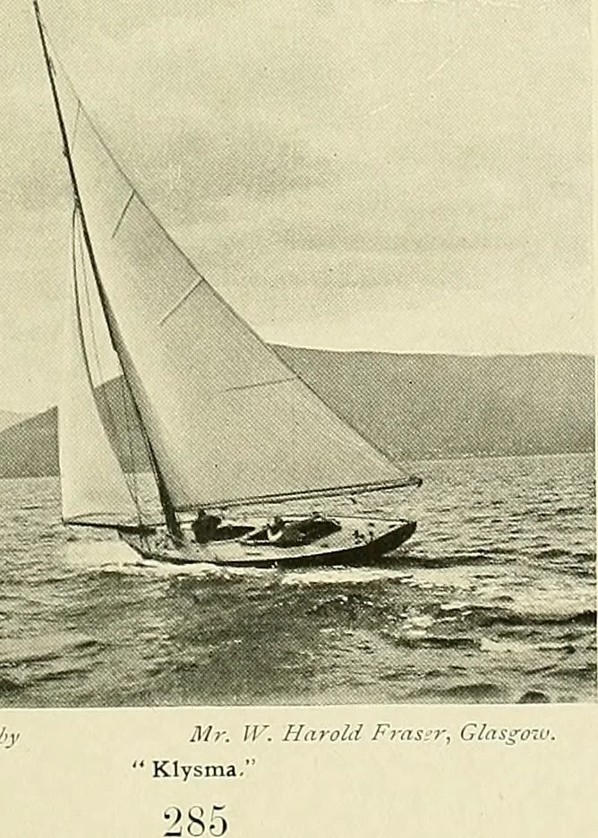 An illustration from The sailing boat, a treatise on sailing boats and small yachts, their varieties of type, sails, rig, etc. With practical directions for sailing and management; also, the one-design and restricted classes, fishing and shooting boats, sailing chariots and ice yachts, foreign and colonial boats, canoes, etc., etc, 1901, leaf 310