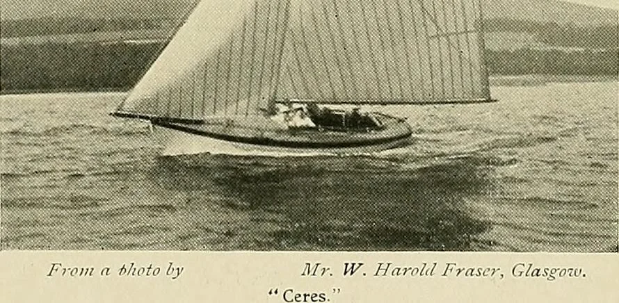An illustration from The sailing boat, a treatise on sailing boats and small yachts, their varieties of type, sails, rig, etc. With practical directions for sailing and management; also, the one-design and restricted classes, fishing and shooting boats, sailing chariots and ice yachts, foreign and colonial boats, canoes, etc., etc, 1901, leaf 313