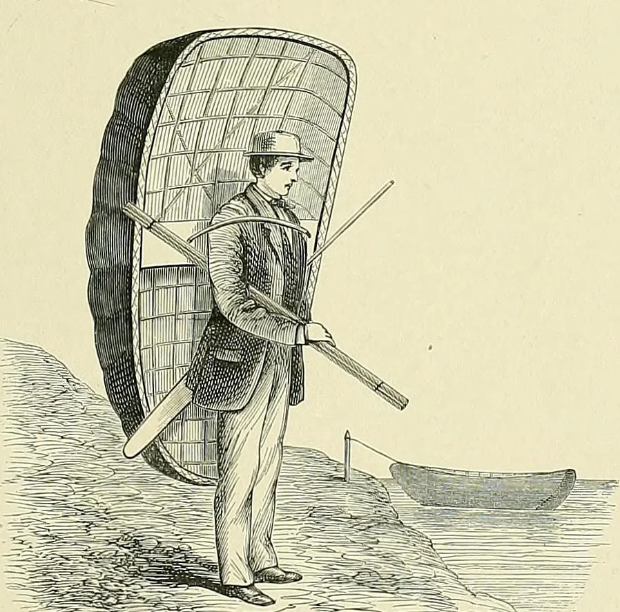 An illustration from The sailing boat, a treatise on sailing boats and small yachts, their varieties of type, sails, rig, etc. With practical directions for sailing and management; also, the one-design and restricted classes, fishing and shooting boats, sailing chariots and ice yachts, foreign and colonial boats, canoes, etc., etc, 1901, leaf 34