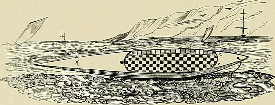 An illustration from The sailing boat, a treatise on sailing boats and small yachts, their varieties of type, sails, rig, etc. With practical directions for sailing and management; also, the one-design and restricted classes, fishing and shooting boats, sailing chariots and ice yachts, foreign and colonial boats, canoes, etc., etc, 1901, leaf 367