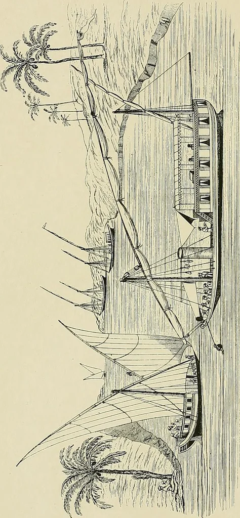 An illustration from The sailing boat, a treatise on sailing boats and small yachts, their varieties of type, sails, rig, etc. With practical directions for sailing and management; also, the one-design and restricted classes, fishing and shooting boats, sailing chariots and ice yachts, foreign and colonial boats, canoes, etc., etc, 1901, leaf 393