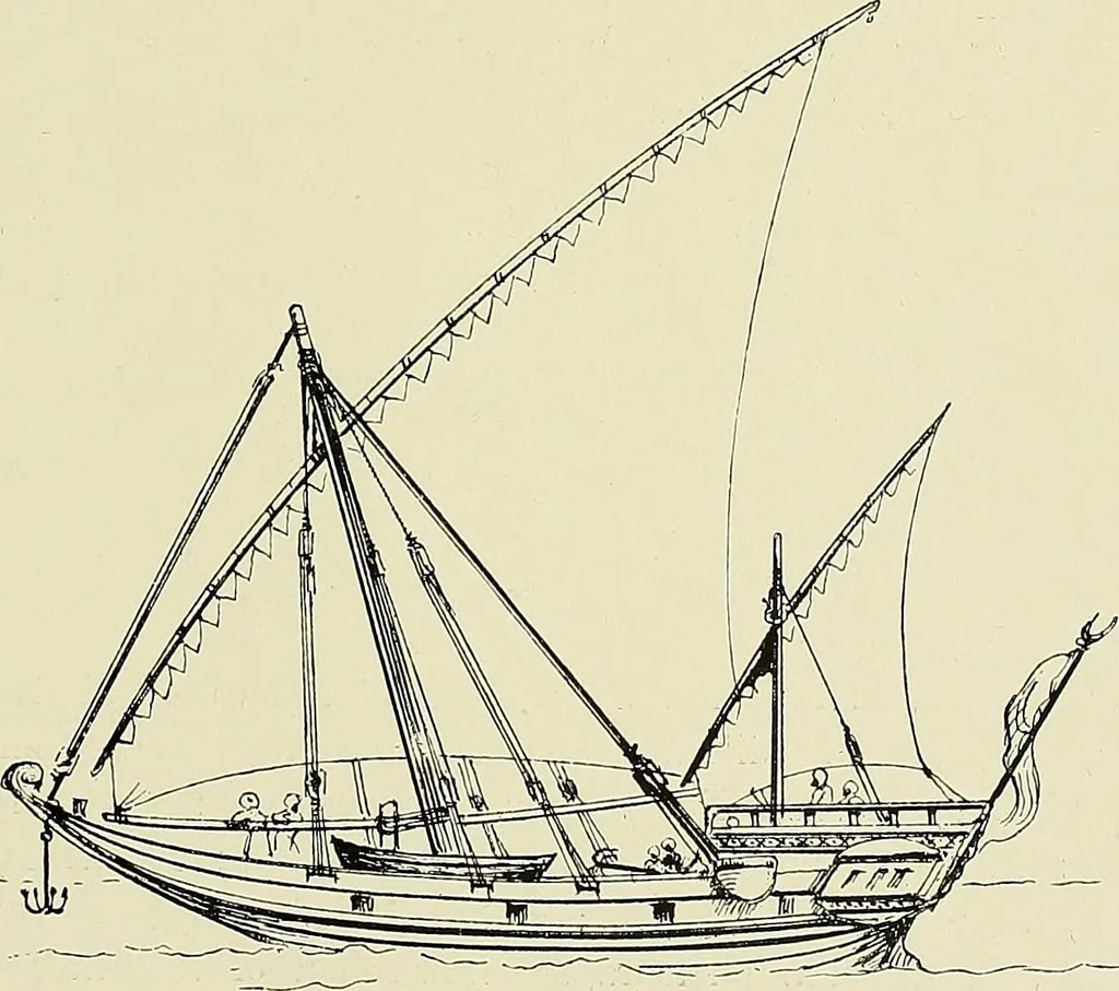 An illustration from The sailing boat, a treatise on sailing boats and small yachts, their varieties of type, sails, rig, etc. With practical directions for sailing and management; also, the one-design and restricted classes, fishing and shooting boats, sailing chariots and ice yachts, foreign and colonial boats, canoes, etc., etc, 1901, leaf 456
