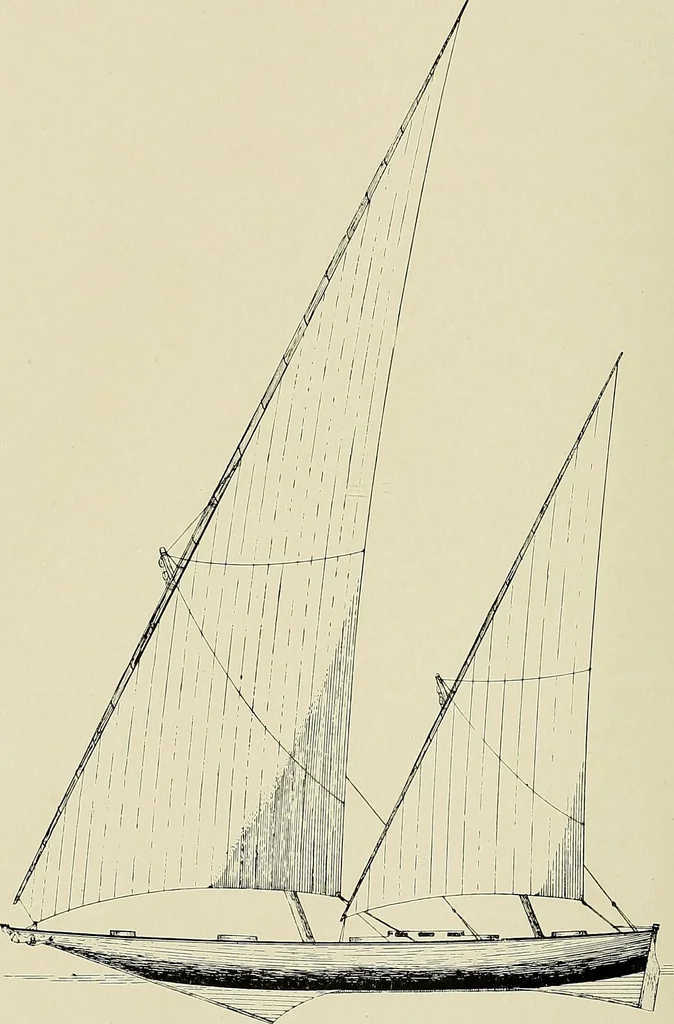 An illustration from The sailing boat, a treatise on sailing boats and small yachts, their varieties of type, sails, rig, etc. With practical directions for sailing and management; also, the one-design and restricted classes, fishing and shooting boats, sailing chariots and ice yachts, foreign and colonial boats, canoes, etc., etc, 1901, leaf 461