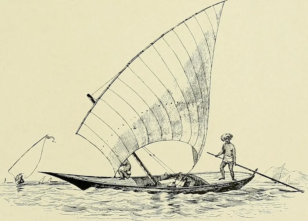 An illustration from The sailing boat, a treatise on sailing boats and small yachts, their varieties of type, sails, rig, etc. With practical directions for sailing and management; also, the one-design and restricted classes, fishing and shooting boats, sailing chariots and ice yachts, foreign and colonial boats, canoes, etc., etc, 1901, leaf 464