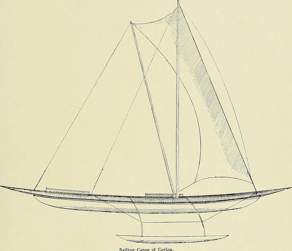 An illustration from The sailing boat, a treatise on sailing boats and small yachts, their varieties of type, sails, rig, etc. With practical directions for sailing and management; also, the one-design and restricted classes, fishing and shooting boats, sailing chariots and ice yachts, foreign and colonial boats, canoes, etc., etc, 1901, leaf 480