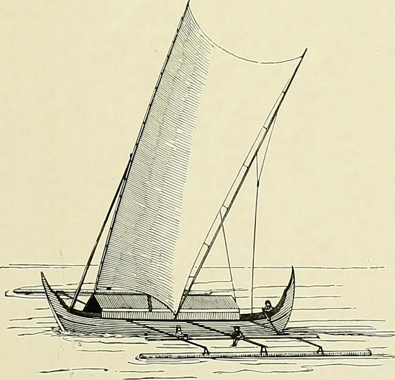 An illustration from The sailing boat, a treatise on sailing boats and small yachts, their varieties of type, sails, rig, etc. With practical directions for sailing and management; also, the one-design and restricted classes, fishing and shooting boats, sailing chariots and ice yachts, foreign and colonial boats, canoes, etc., etc, 1901, leaf 500