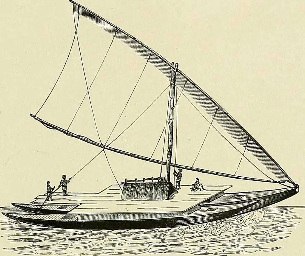 An illustration from The sailing boat, a treatise on sailing boats and small yachts, their varieties of type, sails, rig, etc. With practical directions for sailing and management; also, the one-design and restricted classes, fishing and shooting boats, sailing chariots and ice yachts, foreign and colonial boats, canoes, etc., etc, 1901, leaf 516