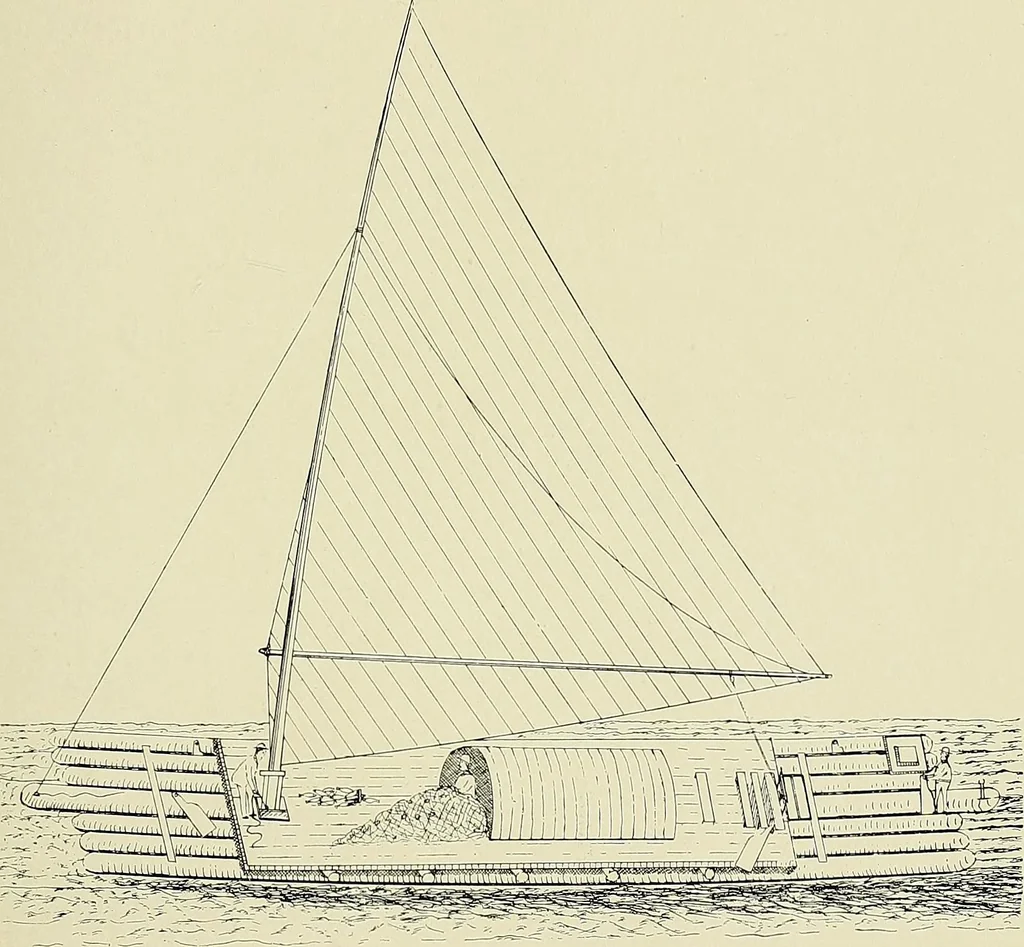 An illustration from The sailing boat, a treatise on sailing boats and small yachts, their varieties of type, sails, rig, etc. With practical directions for sailing and management; also, the one-design and restricted classes, fishing and shooting boats, sailing chariots and ice yachts, foreign and colonial boats, canoes, etc., etc, 1901, leaf 536