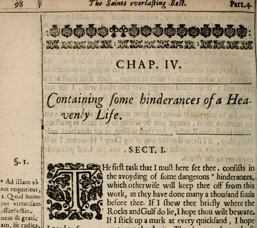 An illustration from The saints everlasting rest: or, A treatise of the blessed state of the saints in their enjoyment of God in glory. Wherein is shewed its excellency and certainty; the misery of those that lose it; the way to attain it, and assurance of it; and how to live in the continual delightful foretasts of it, by the help of meditation, 1651, leaf 855