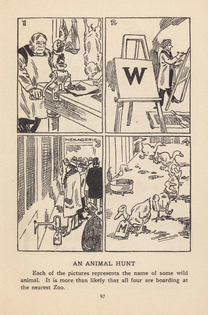 An illustration from Sam Loyd's Picture Puzzles With Answers 1924.Sam Loyd (Darwin-IA), 1924, leaf 106