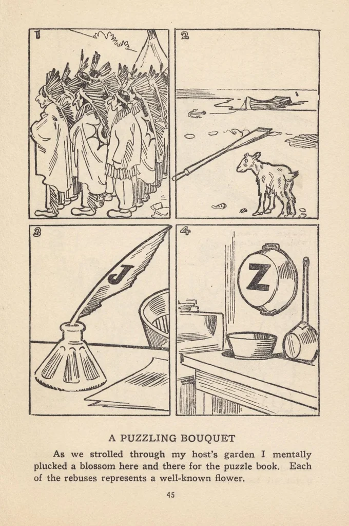 An illustration from Sam Loyd's Picture Puzzles With Answers 1924.Sam Loyd (Darwin-IA), 1924, leaf 54