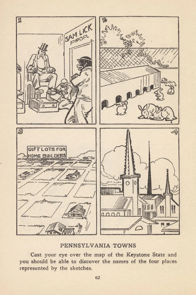 An illustration from Sam Loyd's Picture Puzzles With Answers 1924.Sam Loyd (Darwin-IA), 1924, leaf 71