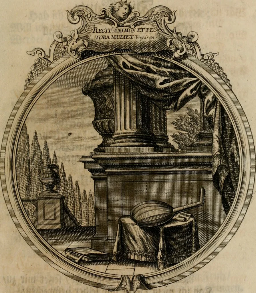 An illustration from Sammlung geist- und sinnreicher Gedancken uber verschiedene aus der Natur, Kunst, und Wissenschafften vorgestellte Sinn-Bilder : durch alle Gattungen der Hoch-Teutschen Reim-Kunst, theils zur Jugendsamen Lehr, und nutzlicher Gemüths-Ergötzung, theils zur angenehmen Gesang, 1749, leaf 100