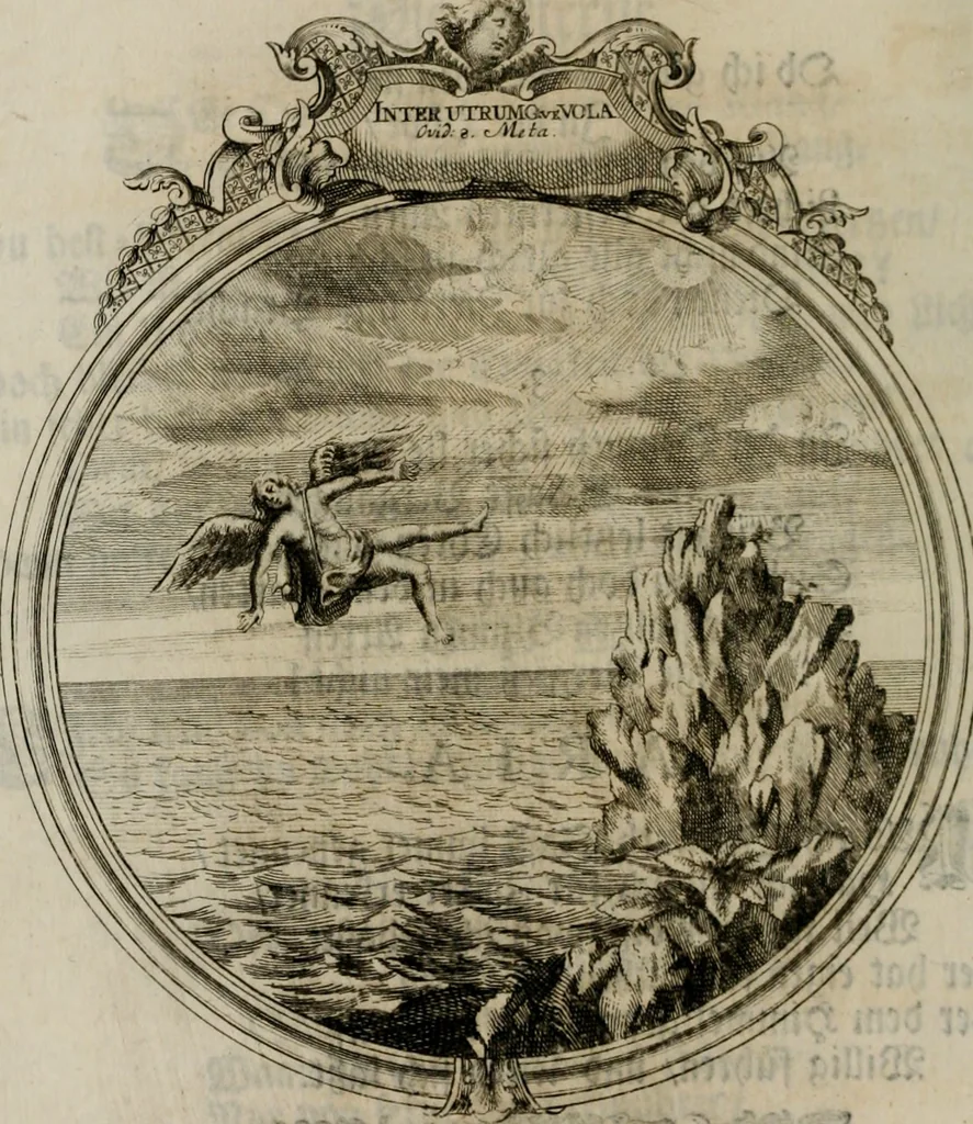 An illustration from Sammlung geist- und sinnreicher Gedancken uber verschiedene aus der Natur, Kunst, und Wissenschafften vorgestellte Sinn-Bilder : durch alle Gattungen der Hoch-Teutschen Reim-Kunst, theils zur Jugendsamen Lehr, und nutzlicher Gemüths-Ergötzung, theils zur angenehmen Gesang, 1749, leaf 141